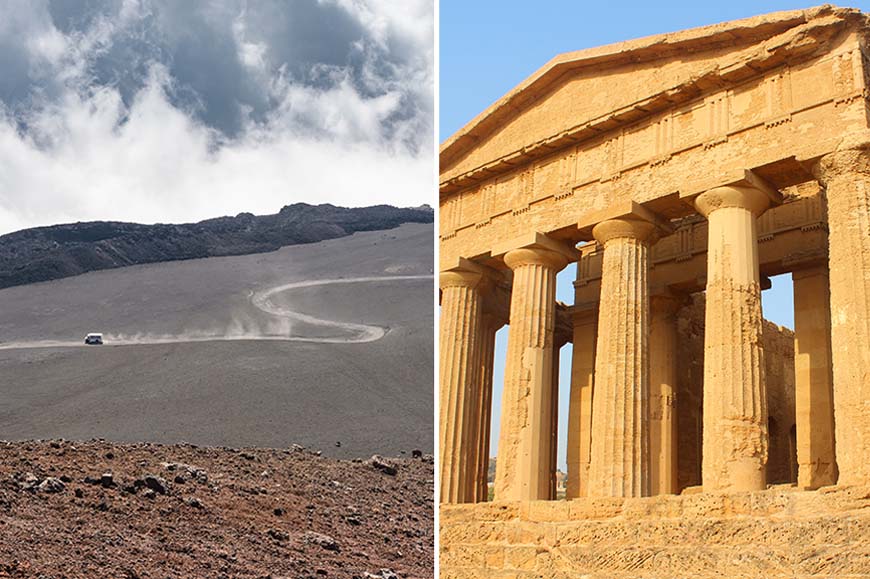 Italy - Pre-bookable Package - Valley of the Temples / Discover Mount Etna by cable car and jeep